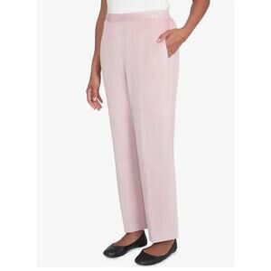 Alfred Dunner Women's 14 Telluride Corduroy Elastic Waist Pleated Pants Rose